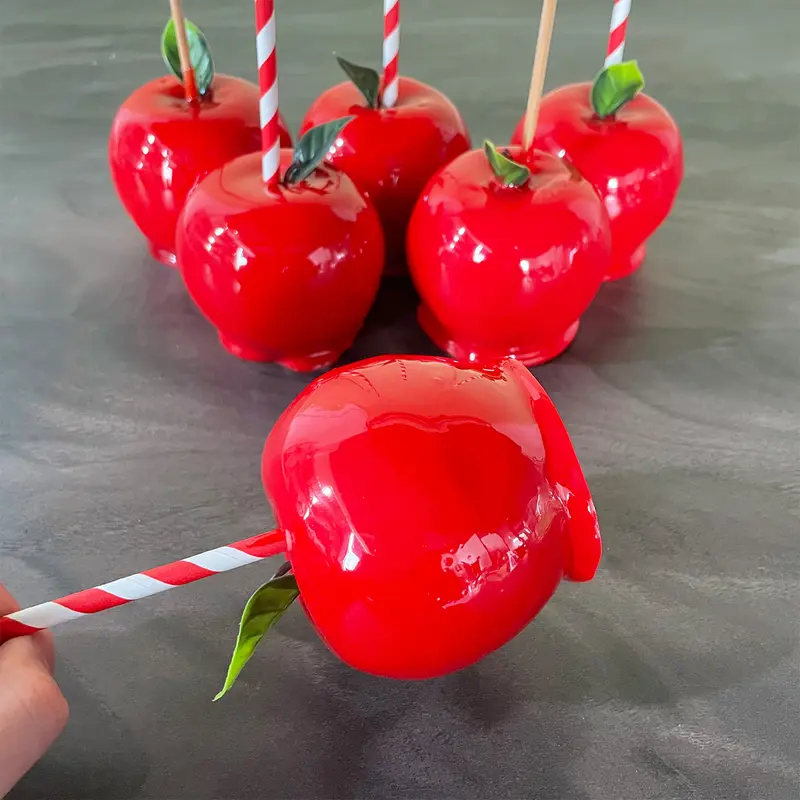 Caramelo maçã doce comer açúcar doce e crocante delicioso amor maçãs encantadores modelos de comida falsa decoração para casa pr - Image 3