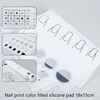 15*18CM Silicone Nail Art Display Pad Table Mat Decals Training Practice Sheets Nail Template Nail Application Learning Tool 2