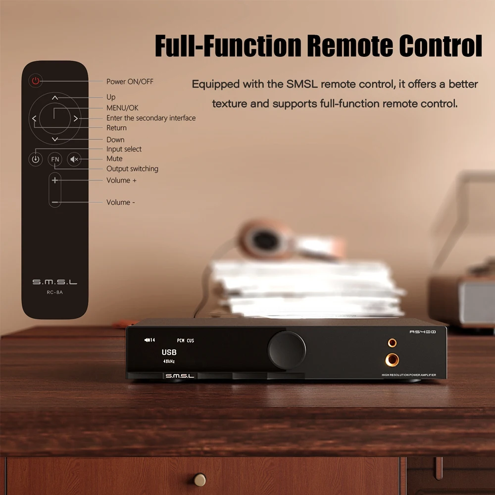 SMSL AS400 パワーアンプ DAC ヘッドフォンアンプ MQA-CD MM