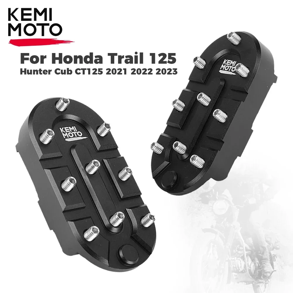 Passenger Footrest Pegs For Honda CT125 Trail 125 Hunter Cub - Rear Pillion Pegs, Foldable, Black 5 thumbnail image