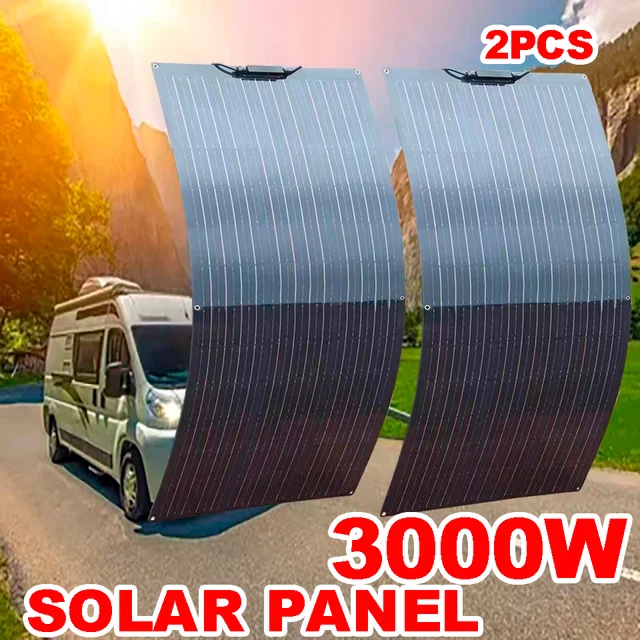 Panneau solaire de Camping 3000W, batterie externe Portable haute efficacité, charge Flexible 1500W, cellules solaires extérieures pour la maison/Camping 1