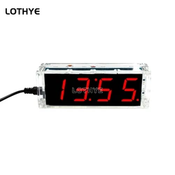 Multifunction LED Digital Clock DIY Kit with Time, Alarm, Date, and Temperature Display (Red)
