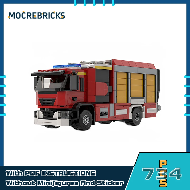 MOC 704PCS Fire Truck Building Blocks City Rescue Vehicle Model main image 0