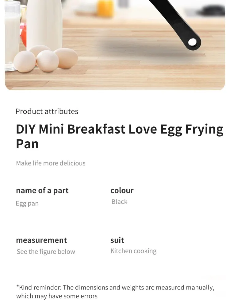Description Picture 4 of itemLove Omelet Pan With Handle Pan Mini Cute Cartoon Pattern Fried Eggs Diy Nutritious Breakfast Kitchen Tools Baby Supplement