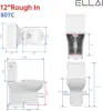 Piece Elongated Toilet Comfort Height ADA Single Flush TORNADO FLUSH Toilet  Rough In with Left-hand Trip Lever White 3