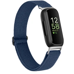 Adjustable Elastic Nylon Strap for Fitbit Watchbands - Replacement Bracelet for Inspire and Ace Series (Blue)