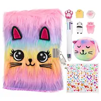 Cute Cat Diary with Lock and Keys for Girls Plush Secret Journal for Kids with 160 Lined Pages Hardcover Fluffy Locking Notebook 1