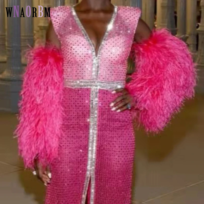 Натуральные Страусиные волосы длина 38 см многоцветный настраиваемый модный клубный и вечерний банкет кожаный травяной рукав Универсальный