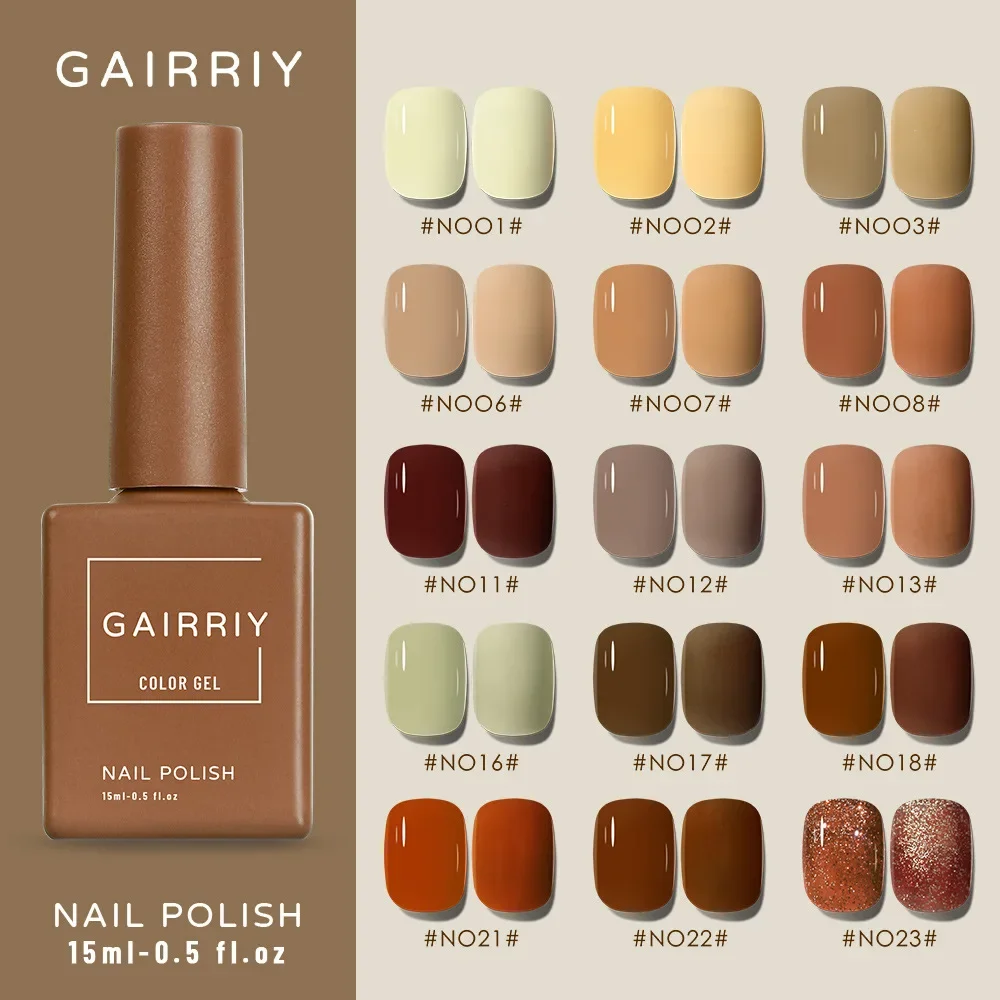 

30 Pcs/Set 15ml Brown Color Gel Nail Polish Semi-permanent Varnish Soak Off UV LED Gel Varnishes All For Manicure Nails Art