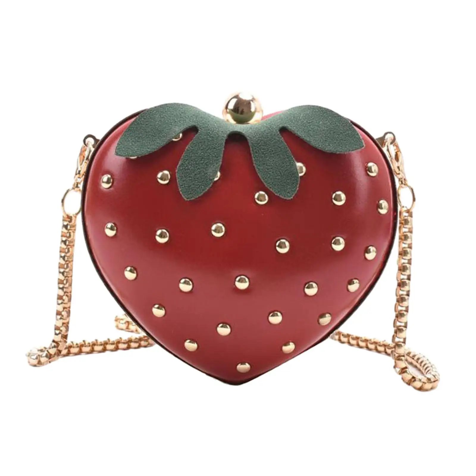 Strawberry Purse Casual Elegant Evening Bag PU Leather Crossbody Bag Fruit Shaped Wallet for Bridal Female Events Travel Party