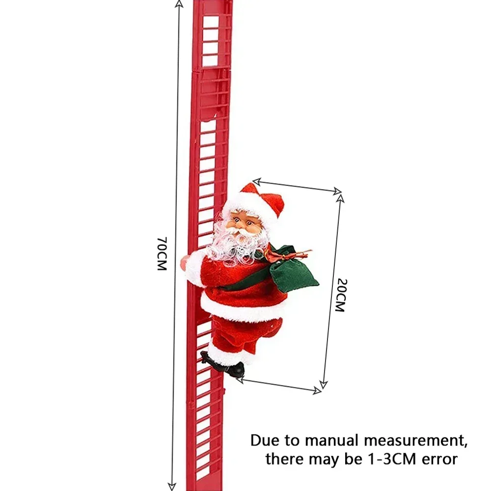 Electric Climbing Ladder Santa Claus NewYear Gift Christmas Ornament Decoration For Home Christmas Tree Hanging Decor With Music