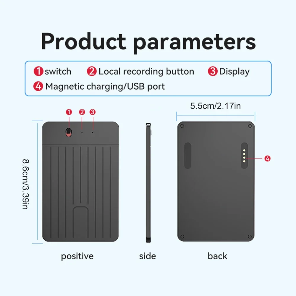 ChatGPT-4 AI Voice Recorder 500mAh AI Notetaking Device 188 Languages Intelligent Note Voice Recorder for International Exchange