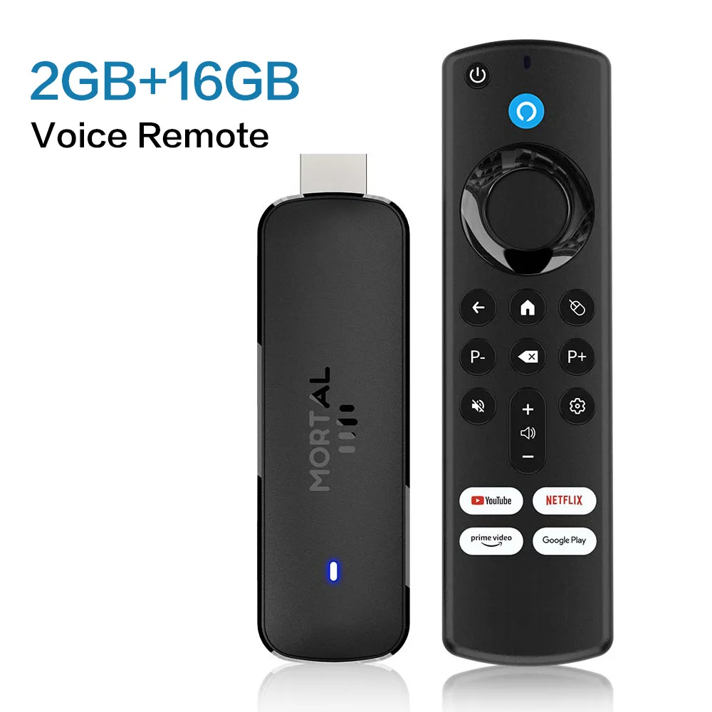 TV Stick Mortal Q8 Android 14 con WIFI 6, control por voz, video 8K, RK3518, Netflix, YouTube, TV Box, transmisión de TV en vivo gratis