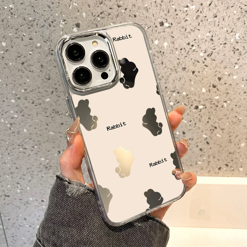 Floral Design Shockproof Makeup Mirror Phone Case - Soft TPU Silicone Cover