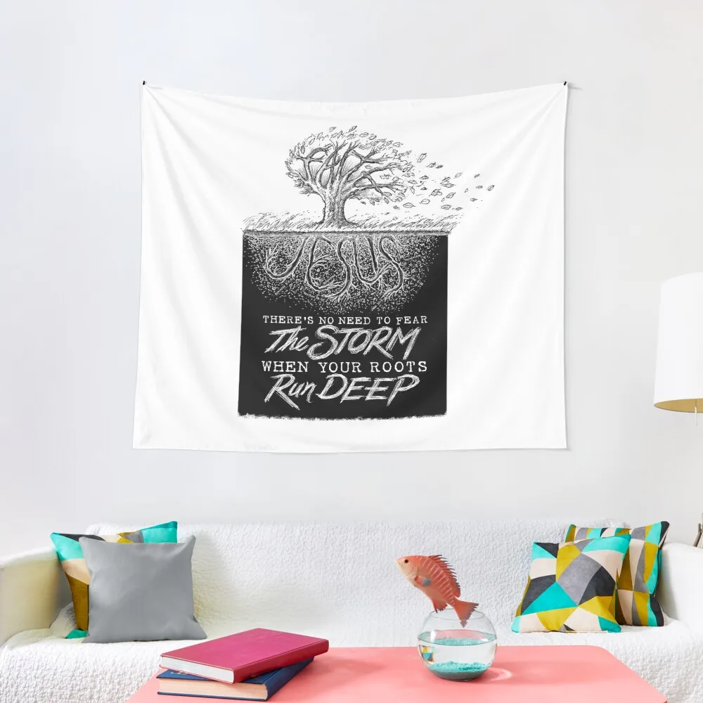 

Rooted & Grounded in Jesus Tapestry Korean Room Decor Wall Mural Tapestry