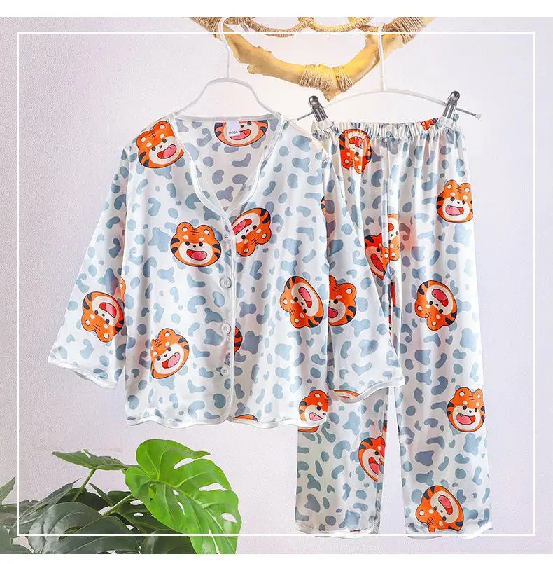 night gowns cheap Children Cartoon Pajamas Sets Long Sleeve Girls' Home Wear Clothes Spring Baby Boys' Pajamas 2-12Y Kids Sleep Wear Clothes Set cheap pajama sets	