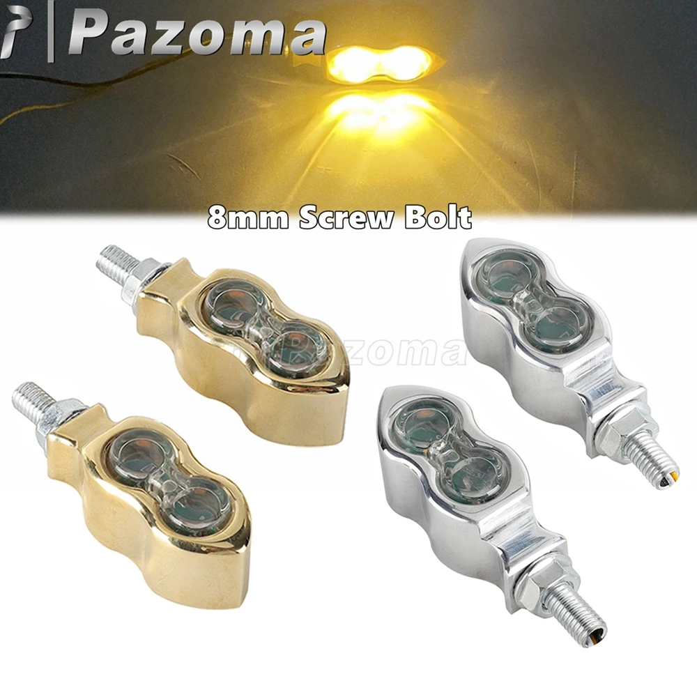 

Universal 8mm LED Turn Signal Lights Amber Flasher Indicator Lamp For Harley Honda Kawasaki Yamaha Suzuki Cafe Racer Chopper