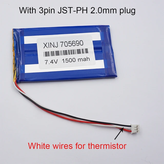 7.4V 1500 mAh 11.1Wh Polymer Li Lithium Lipo Battery Cell 705690