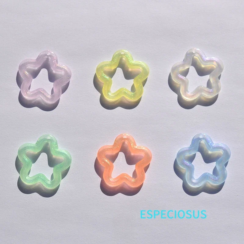 Noctilucent Multi Color Hallow Blossom Acrylic Beads Earring Charms Flower Spacer Necklace Accssories DIY Jewelry Departments