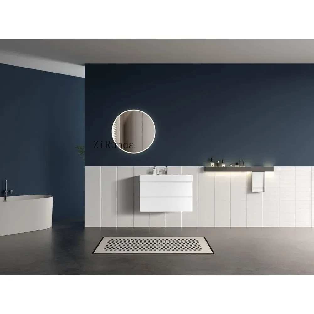 Floating bathroom vanity with washbasin, bathroom cabinet with upper drawers and soft closure, 36."