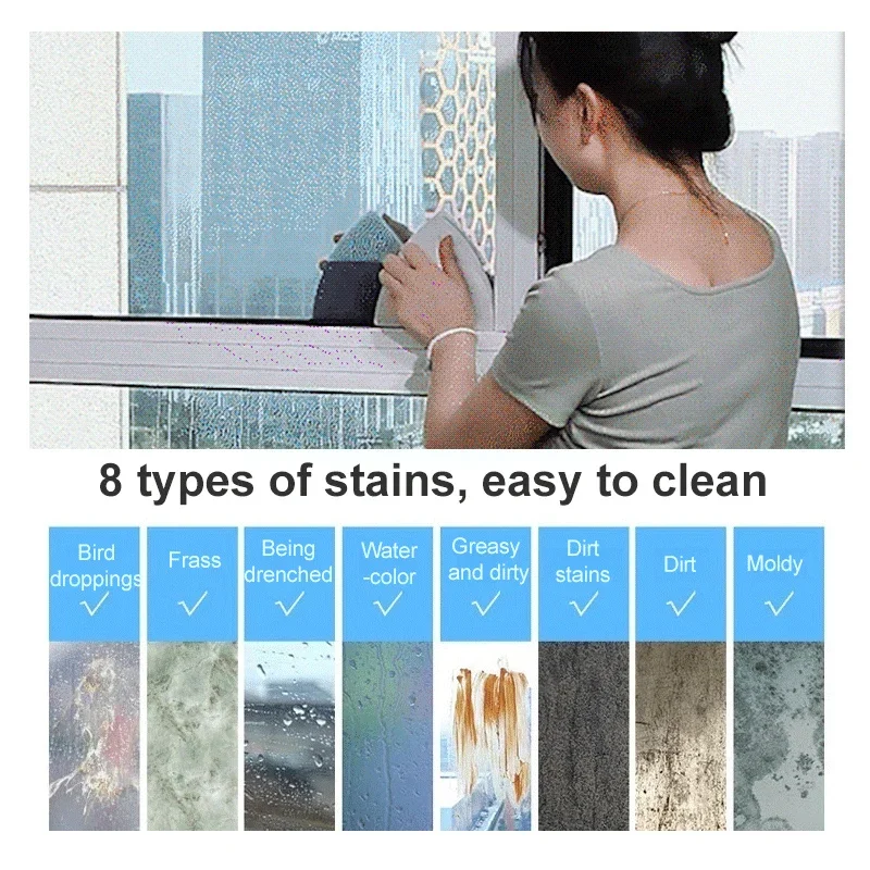 Magnetic Window Cleaner Brush Clean Double-sided Crystals Squeegee Household Cleaning Tool Equipment Tools Accessories Home window cleaning brush,window cleaner