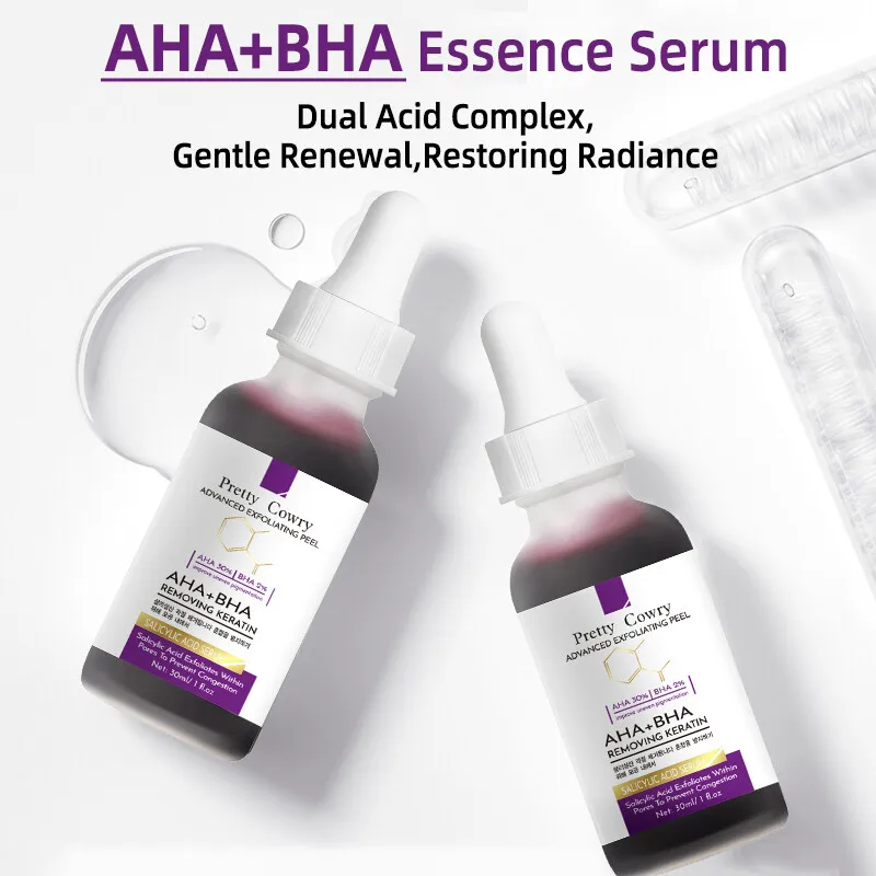 Salicylic Acid Facial Serum AHA + BHA Salicylic Acid Exfoliating Face Deep Pore Cleansing & Gentle Surface Exfoliation Smooth Skin Brighten Complexion Facial Serum Facial Essence