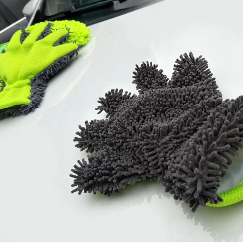 Chenille Car Wash Gloves Microfiber Wipe Car Sponge Scratch Free Wash Cleaning Coral Velvet Double-Sided Cleaning Tool