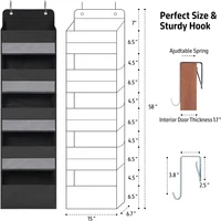 5 Layers Over Door Hanging Organizer with Mesh Pockets Large Wall Mount Storage for Home Essentials Bathroom Organization 2