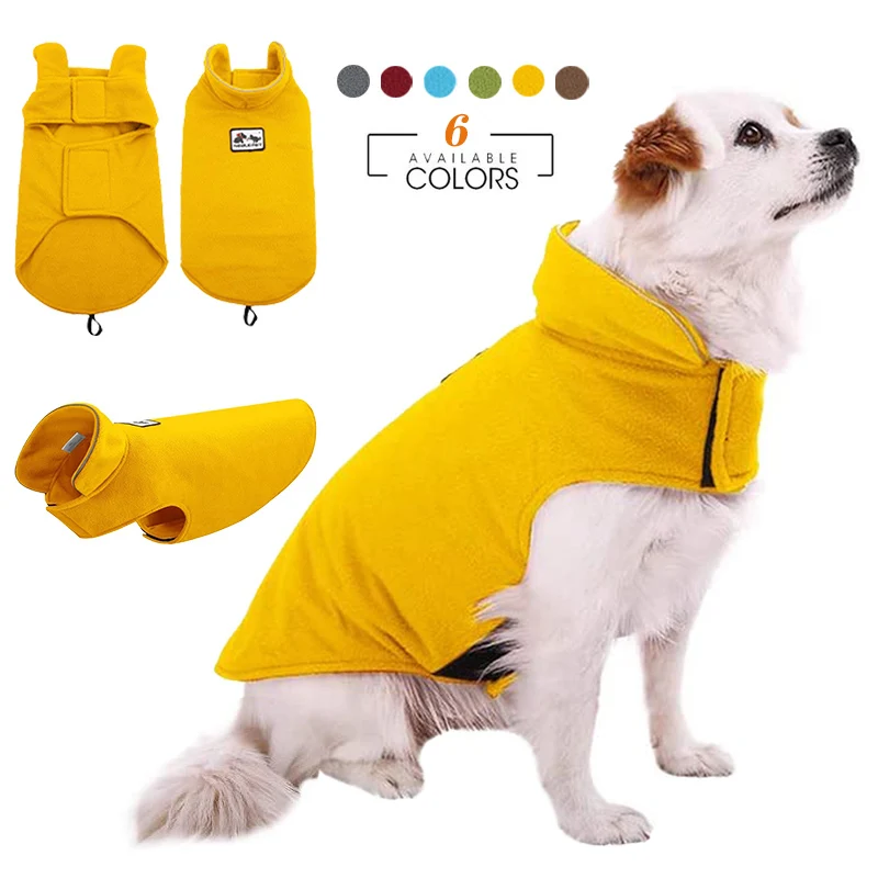 Warm Fleece Dog Jacket For Small Large Dogs Puppy Cats Vest Reflective
