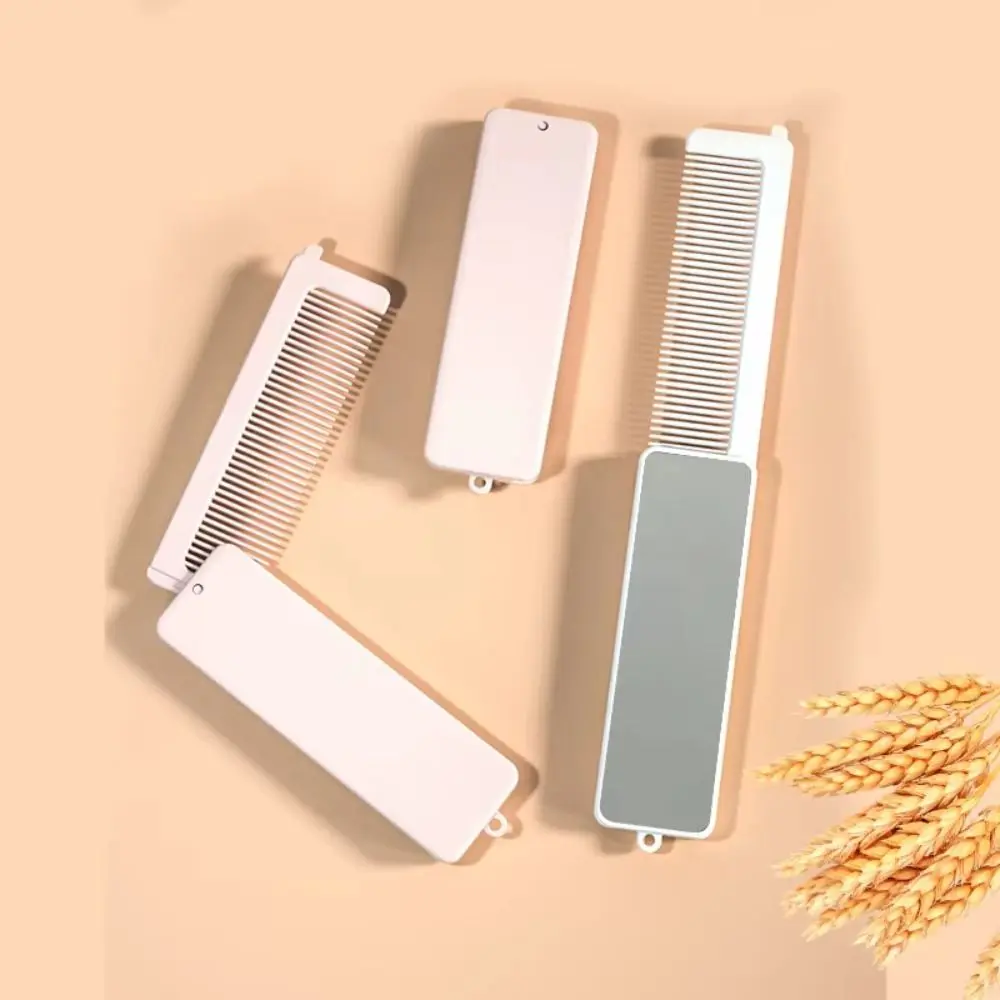New with Mirror Foldable Comb Anti-Static Mini Massage Comb 2 in 1 Makeup Mirror for Travel