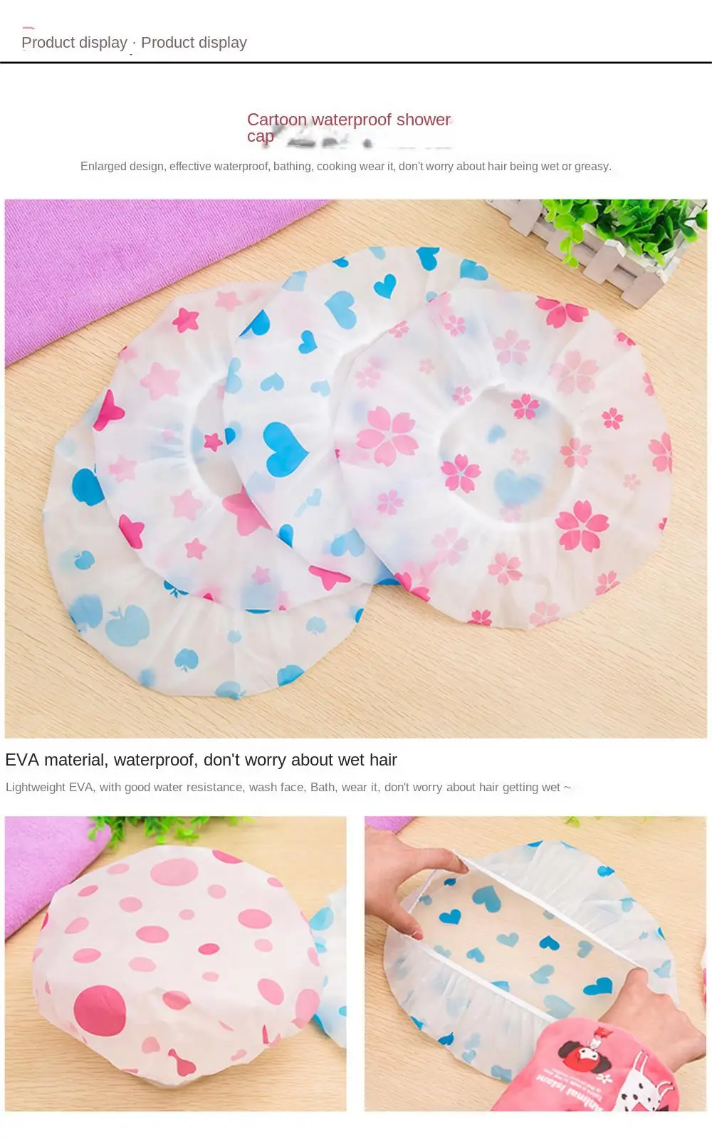 Waterproof Bath Hat Thickened Waterproof And Oil Fume Cap Women Lovely Spa Hair Salon Supplies Shower Cap Bathroom Accessories shower cap waterproof shower cap