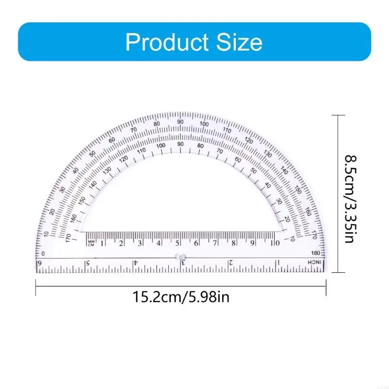 New 5Pieces Clear Protractor 6Inch Protractors 180 Degrees Math Protractors Measuring Tool for Student Teacher Drawing