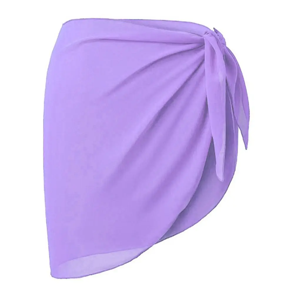 Short Skirt Short Sarongs Chiffon Swimsuit Coverups Scarf Cover Beach Short Cover Wrap Sheer Women 6