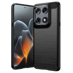 Premium 3D Brushed Texture TPU Shockproof Phone Case - Ultra Protective Bumper Cover - Motorola Edge 70 Ultra (Black)