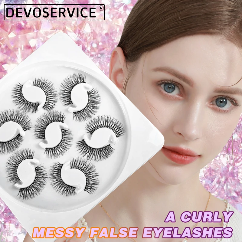 7 Pairs 3D Mink Lashes Faux Mink Fluffy Lash Soft Thick Wispy Eyelash Dramatic False Eyelashes Makeup Lash Extension Supplies 1 pair 3d makeup mink eyelashes real cruelty free dramatic false lashes fluffy strip thick lash faux cils wholesale