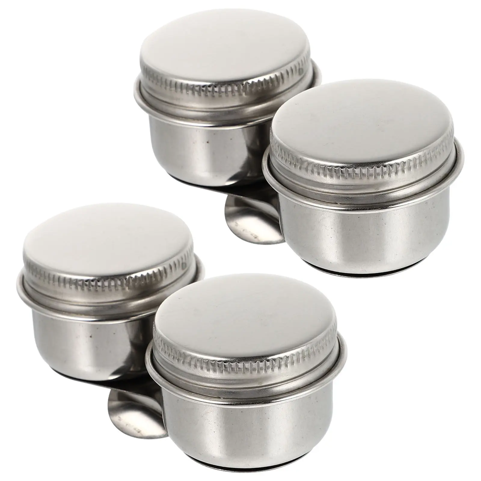 2Pcs 브러시 청소 세척기 예술가를위한 스테인레스 스틸 오일 팔레트 컵 화가 홈 스쿨 스튜디오 휴대용 누출 방지 뚜껑