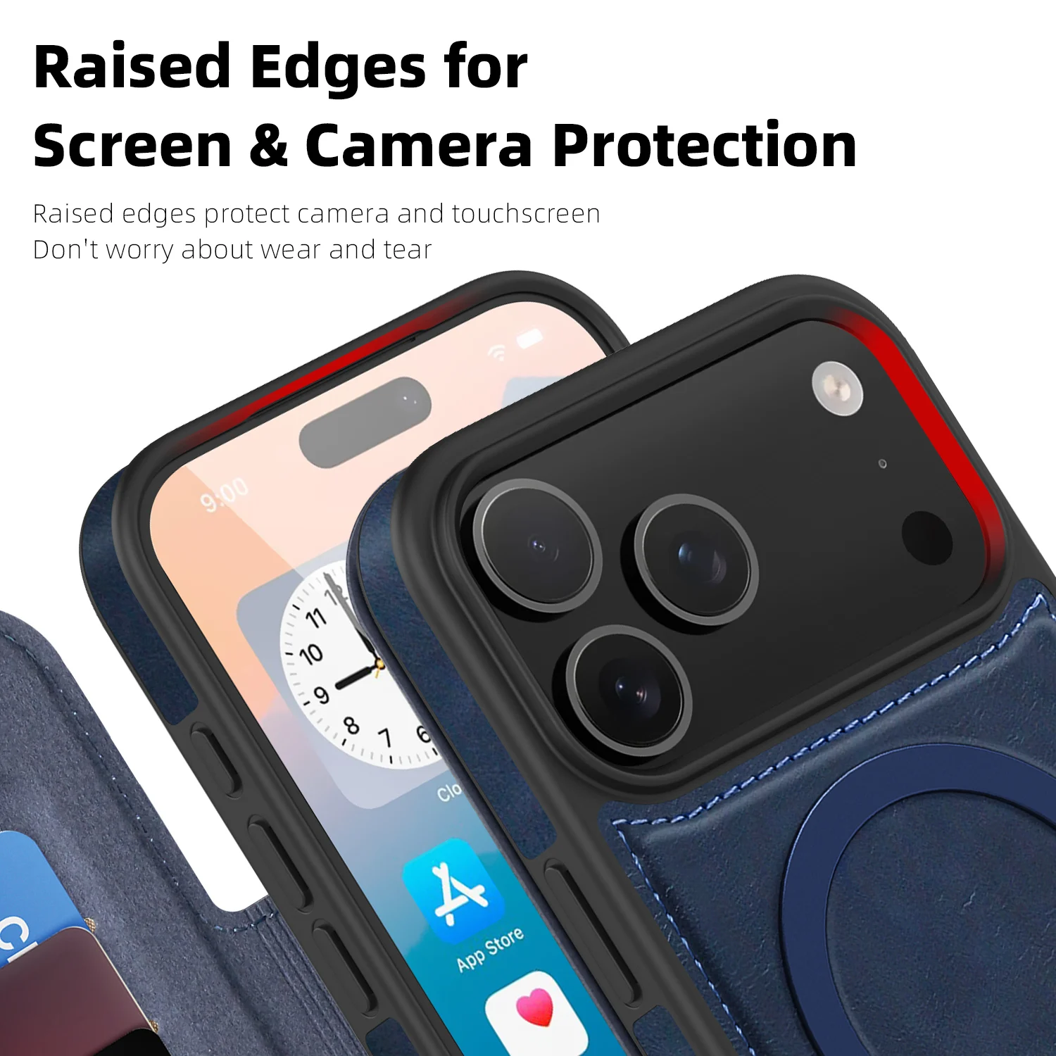 Leather Magnetic Flip Wallet Phone Case with Card Slot Holder