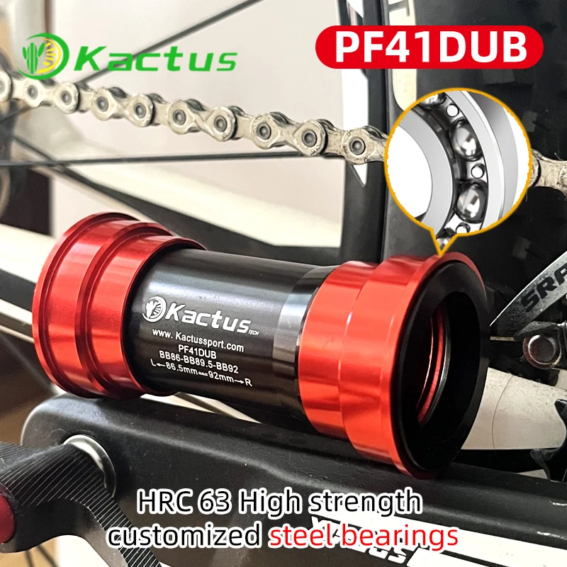

Кактус Новый PF41DUB, нижний кронштейн со стальным подшипником HRC63, высокопрочный центральный механизм для SRAM DUB кривошипника диаметром 41 мм