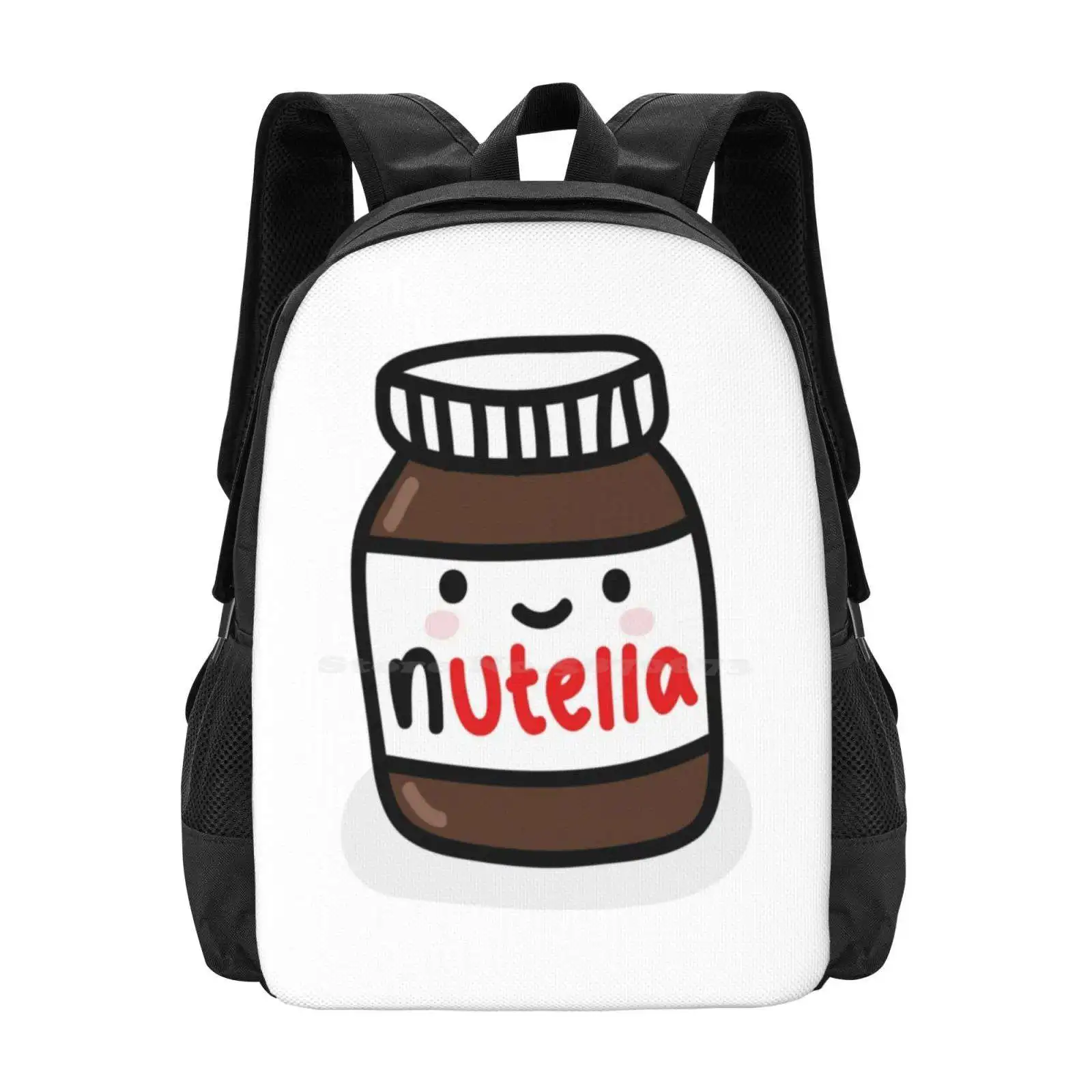 Nutella Jar Pattern Design Laptop Travel School Bags Chocolate Brown Yummy Kids Adult Men Woman Boy Girl Funky Cool Fantastico