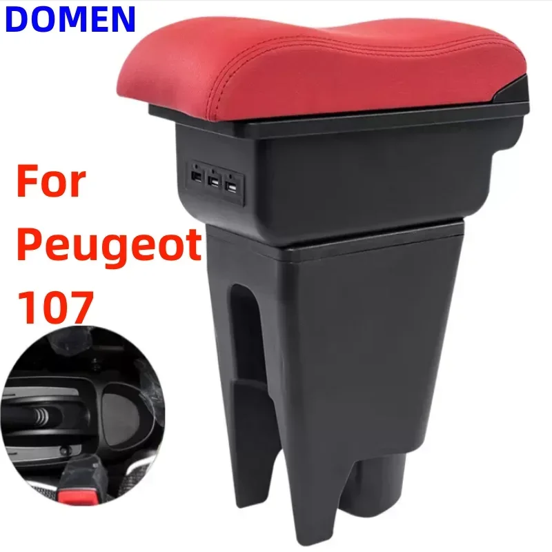 

For Peugeot 107 Armrest box For Citroen C1 Toyota Aygo BJ Armrest box Store box Retrofit USB Charging Car Accessories