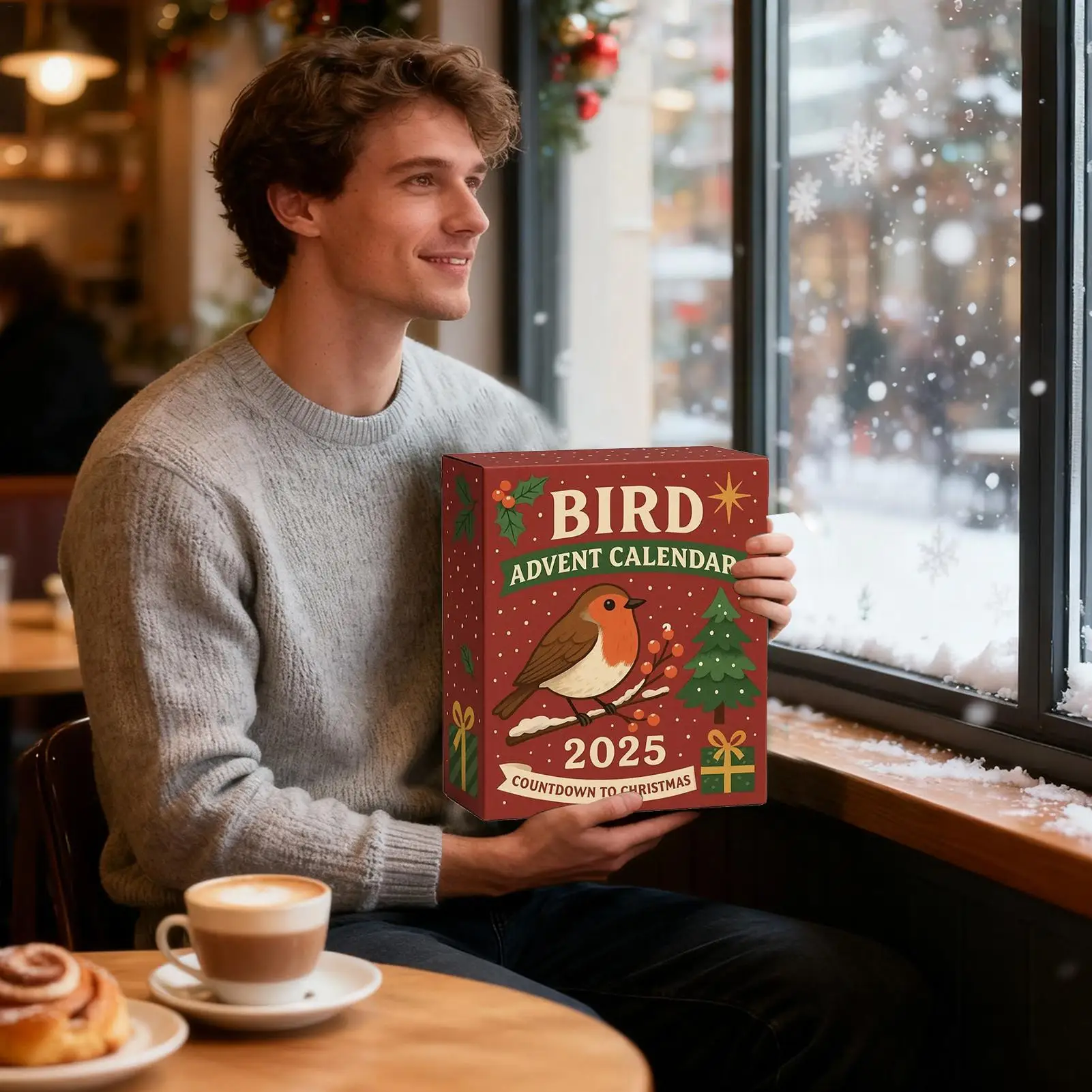 Christmas Calendar 2D Flat Acrylic Bird Ornament Countdown Calendar Bird Ornament for Men Women Girls Youth Teens Gifts