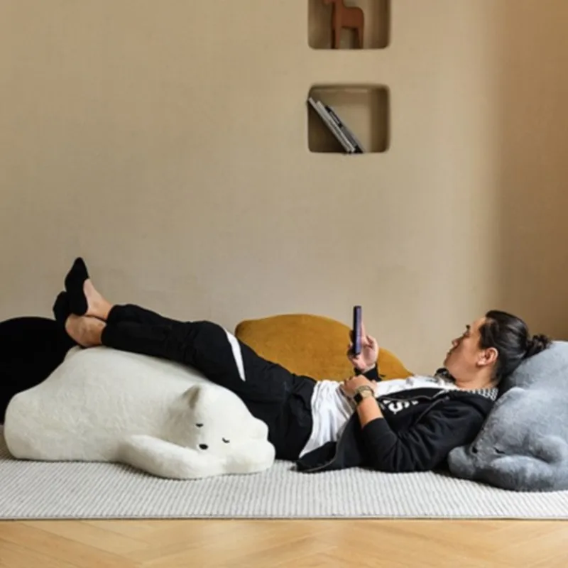 Celebrity Sound Sleeping Bear Single Lounge Sofa Polar Bear Lazy Sofa Kids Animal Seat Designer Padded Stylish Furniture