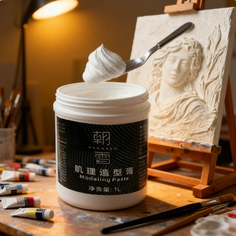Waterproof Yellow Acrylic Texture Shaping Cream for DIY Painting