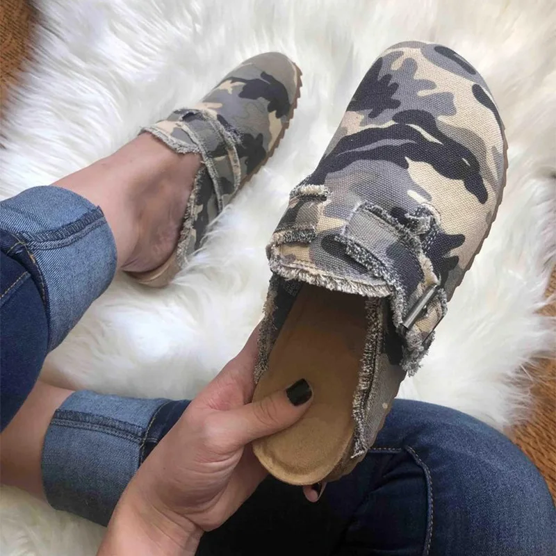 New Fashion Leopard Print Plus Size 43 Slippers 2023 European and AmericanCasual Loafers Ladies Socofy Flat Slip-on Shoes femmes