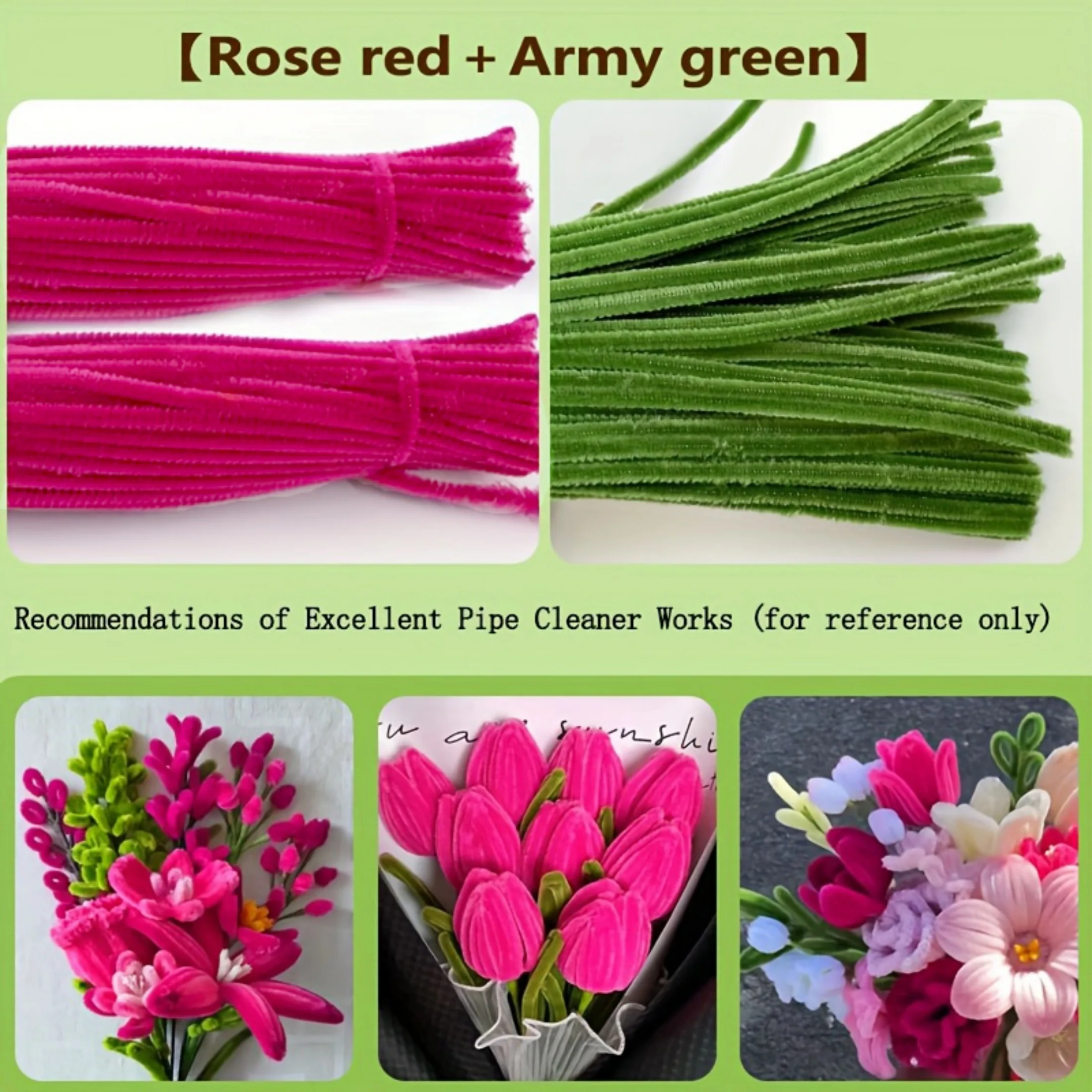 Pipe Cleaners 200 Pcs Craft Supplies 2 Assortment Pastel Color Chenille Stems for Art and Craft Project Creative DIY Decoration