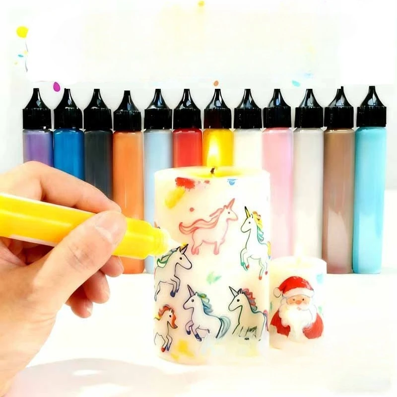 30ml 캔들 안료 좋은 용해성 강한 착색력 무취 연기없는 어린이 DIY 창의적인 장식 그림 캔들