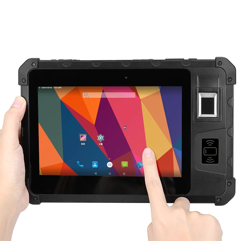Rugged Android Tablet 8 Inch Fingerprint UHF RFID Reader  Inventory Warehouse PDA Barcode Scanner Robust Industrial Tablet