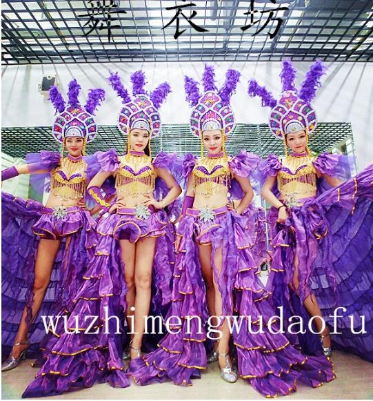 Costumes de plumes pour femmes, robe de danse de samba, scène d'ouverture -  AliExpress