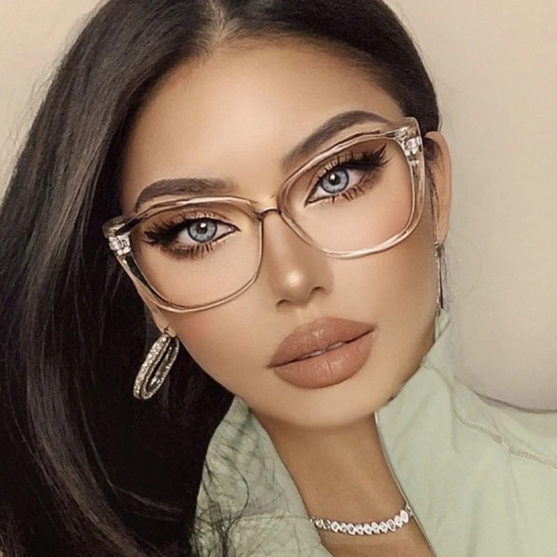 Fashion Sexy Transparent Frame Cat Eye Anti-blue Glasses Women Vintage Optical Computer Eyeglasses Female Oculos Spectacles anti blue light glasses eyewear frames anti radiation glasses women glasses fashion eyeglasses