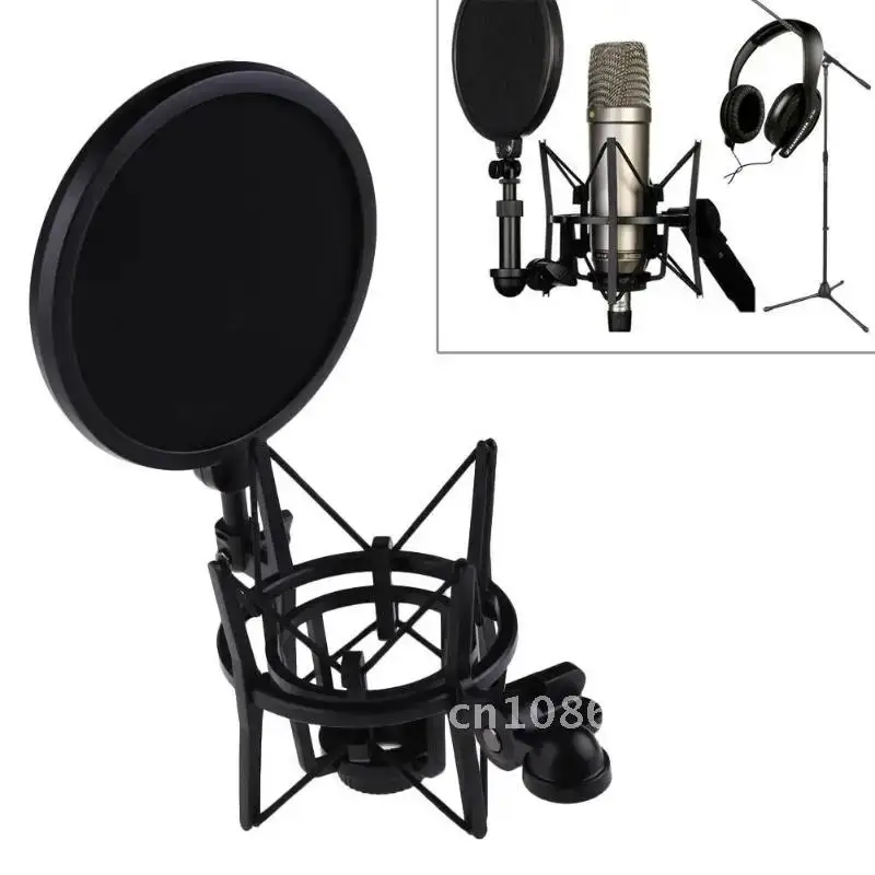 

Microphone Mic Professional Shock Mount with Shield Filter Screen for YouTube Vlogging,Game Streaming,Podcasting,Skype Call